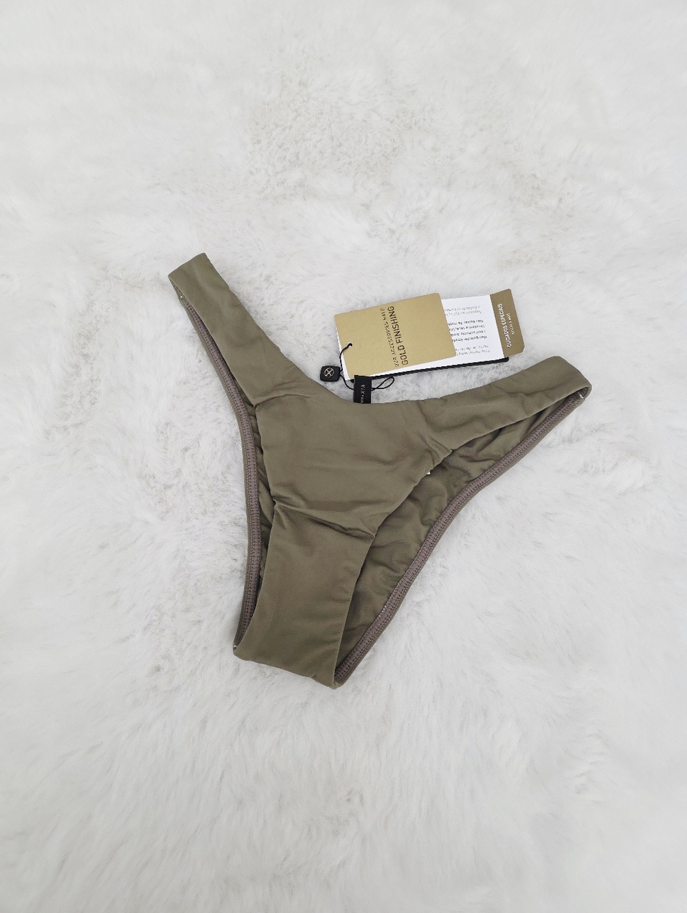 VIX PAULA HERMANNY🌞 Solid Giulia Brazilian Bikini Bottom Olive SIZE S - Picture 2 of 5